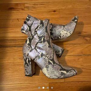 ALDO Aurella snake-skin ankle booties